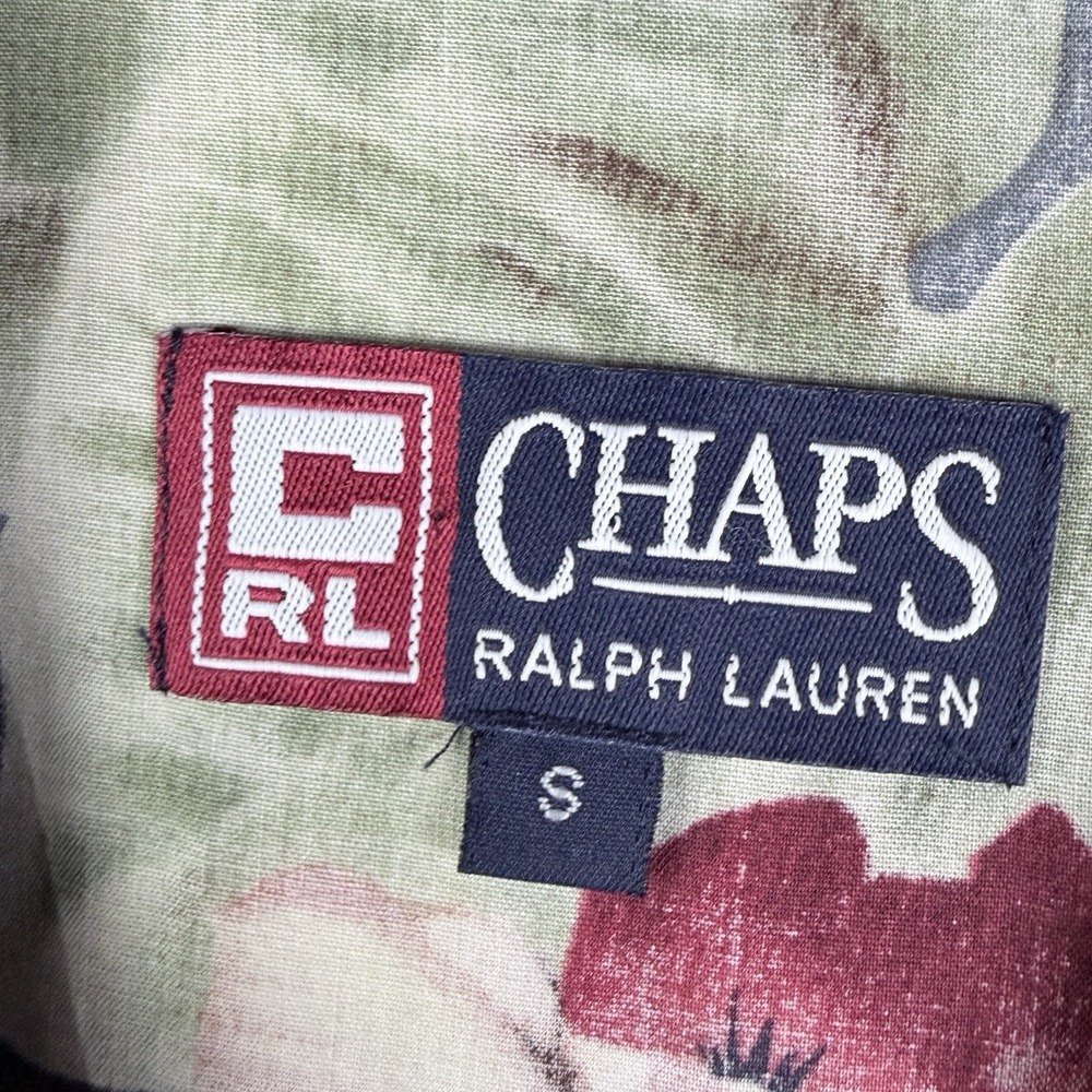 Chaps Ralph Lauren Short Sleeve Hawaiian Shirt Large Button Up Men Small Vintage - Picture 6 of 9